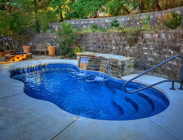 The Aruba 11'x22’ Modern Freeform Fiberglass Pool Just $49,460! 
