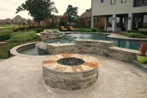 Vanishing Edge Pool with Fire Pit