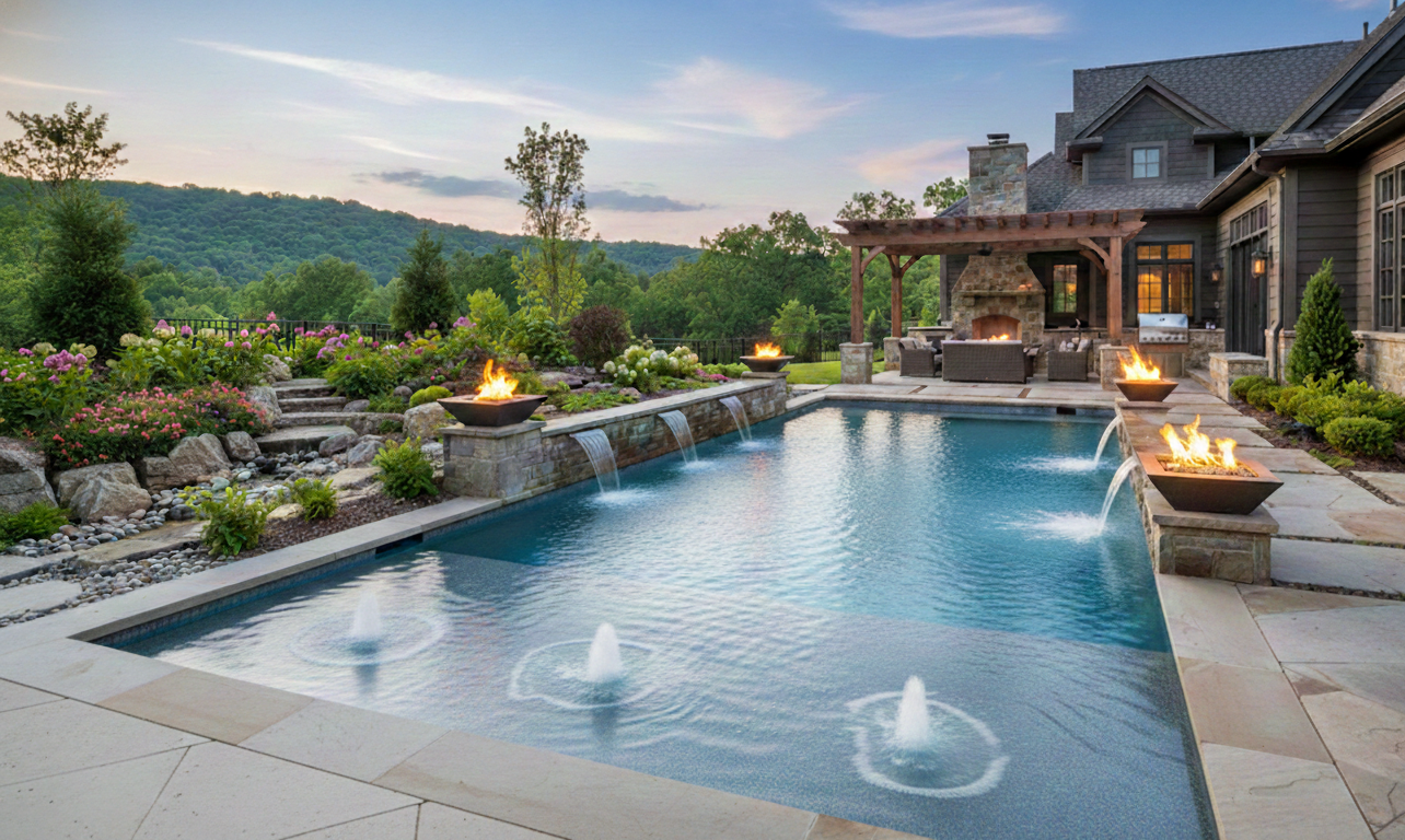 A pool renovated by a top-rated pool renovation company near me.