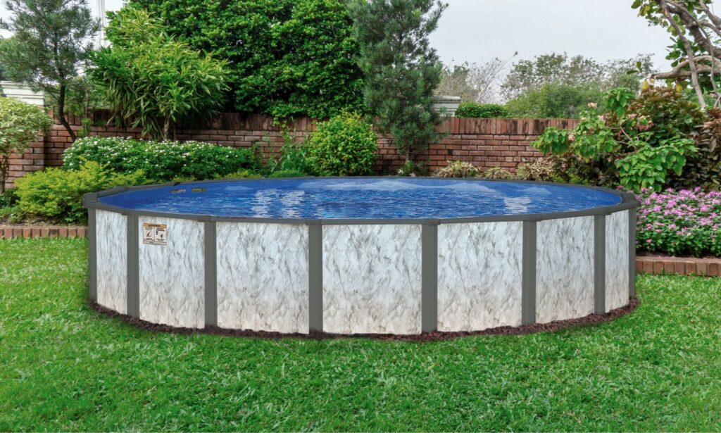 A Doughboy above ground pool. Get your above ground pool liner replacement at Burton Pools & Spas.